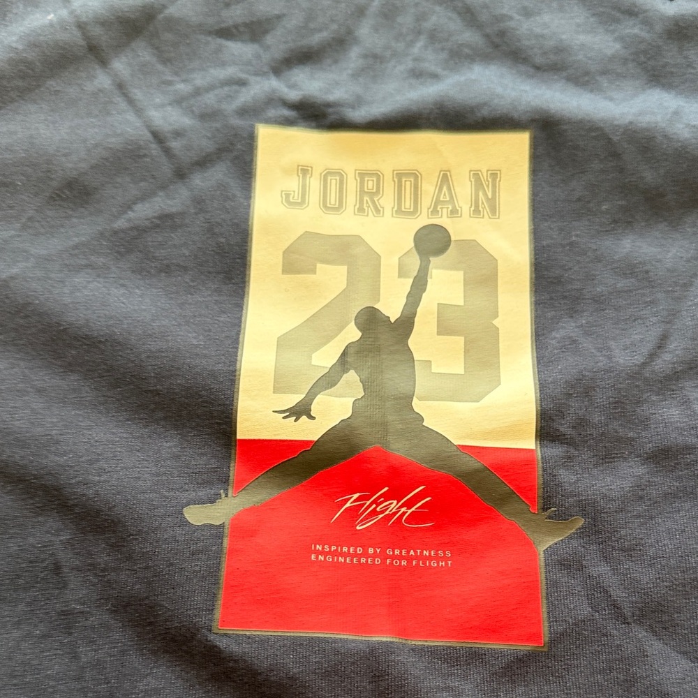 Jordan Graphic Tee in Black with Gold & Red Accents